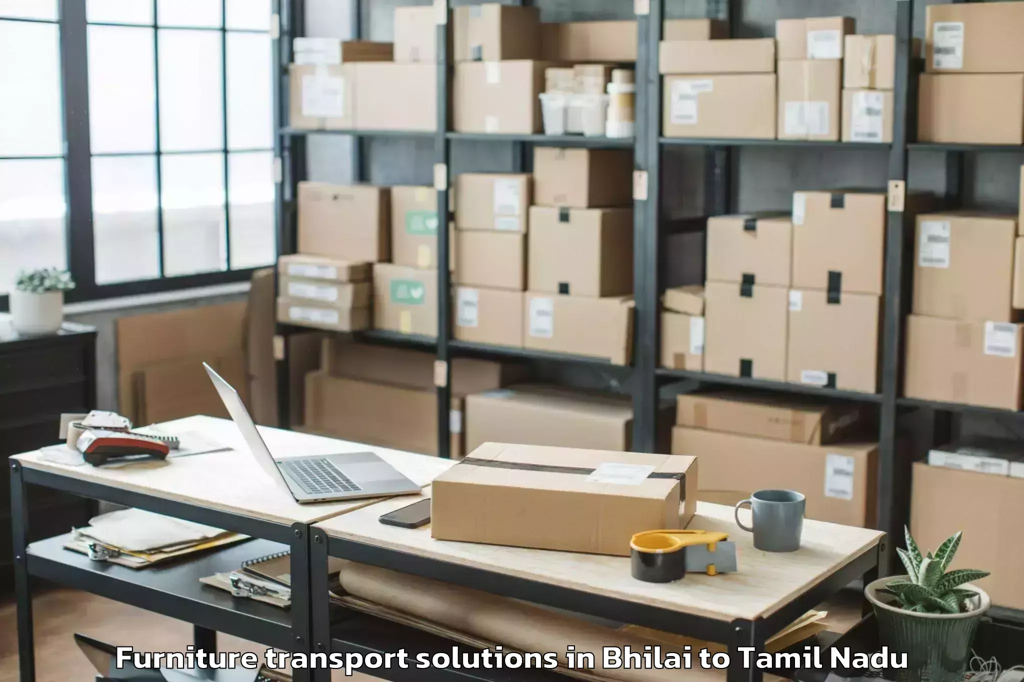 Trusted Bhilai to Veppanthattai Furniture Transport Solutions